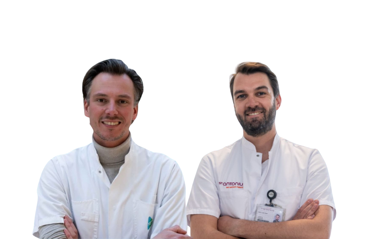 Cardiologen Mark Schuuring (Universiteit Twente/Medisch Spectrum Twente) en Geert van Hout (St. Antonius Ziekenhuis).